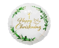 Balon foliowy Happy Christening (krzyż i gołąbek), 18" KK