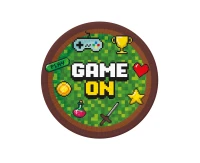 Talerzyki papierowe Game On, 18 cm, 6 szt.