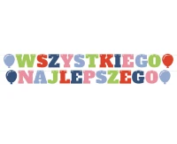 Girlanda Wszystkiego Najlepszego, 4 baloniki, 2x300 cm