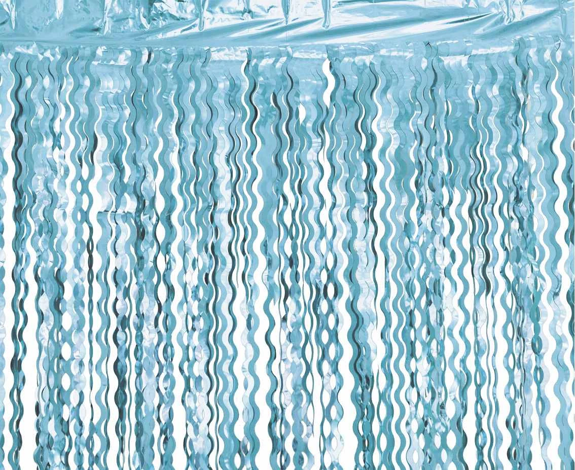 Kurtyna B&C Spirale, metaliczna turkusowa 100x200 cm