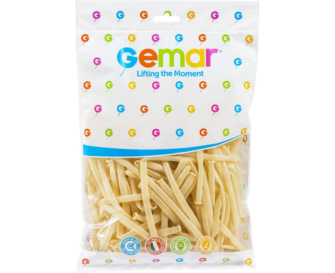 Balony Gemar, rurki włoskie transparentne, 100szt.