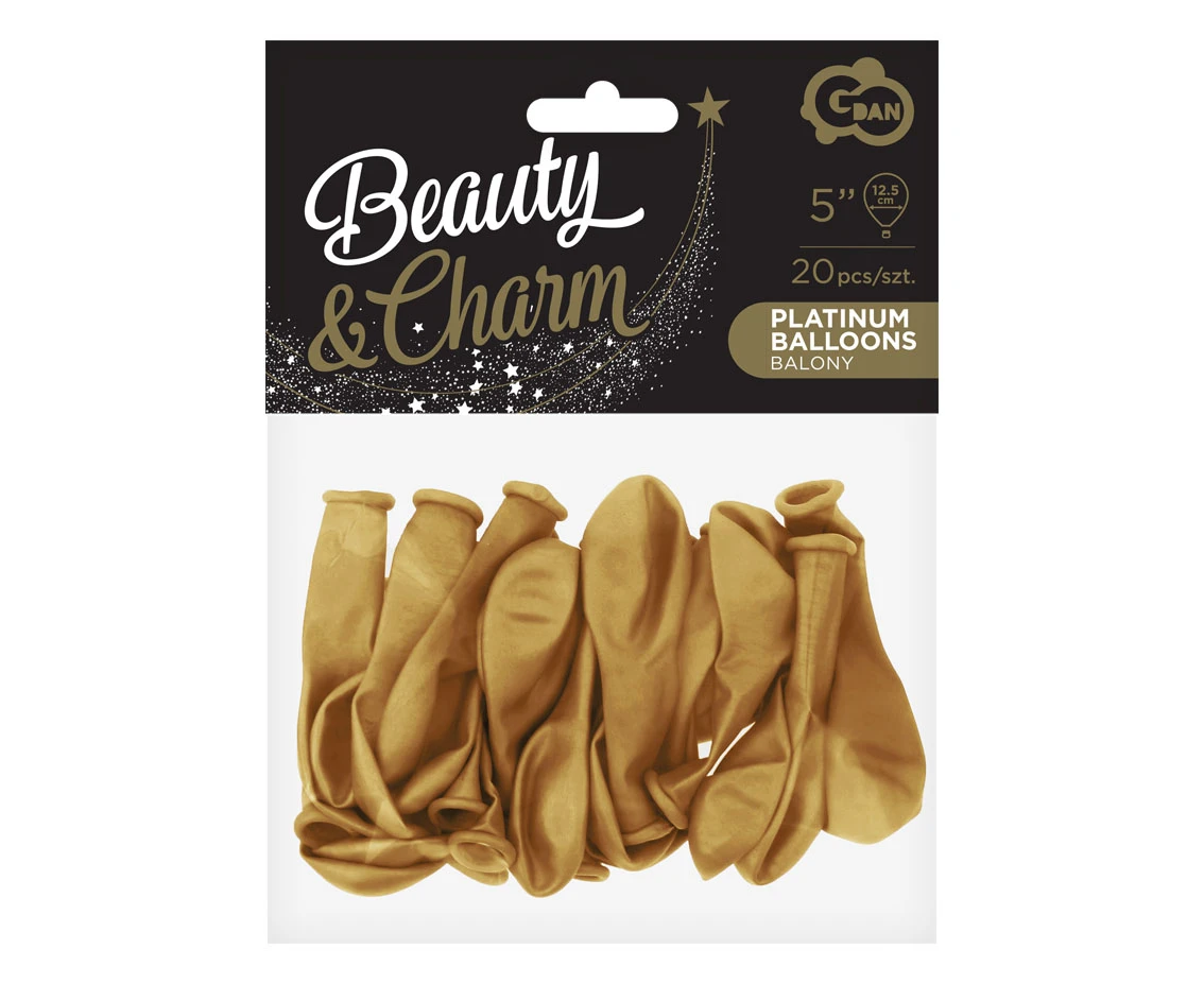 Balony B&C 5", platyna złote, 20szt.