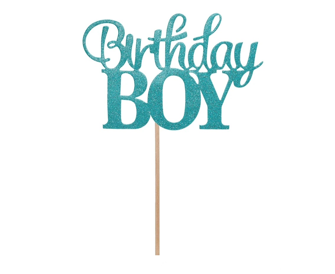 Dekoracja papierowa na tort Birthday Boy, 10x7 cm KK