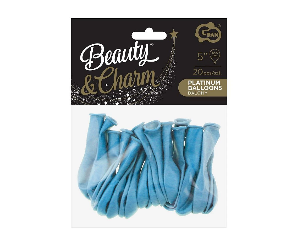 Balony B&C 5", platyna jasnoniebieskie, 20szt.