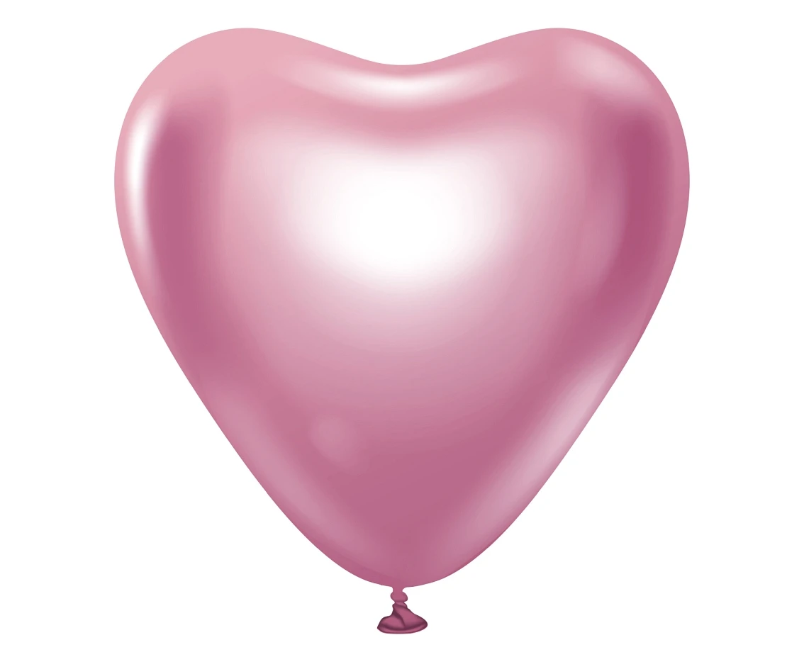 Balony B&C 12", platyna jasnoróżowe serca, 6szt.