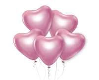 Balony B&C 12", platyna jasnoróżowe serca, 6szt.