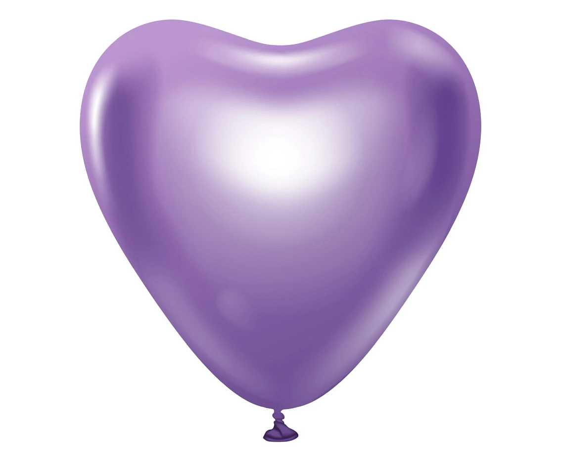 Balony B&C 12", platyna jasnofioletowe serca, 6szt.