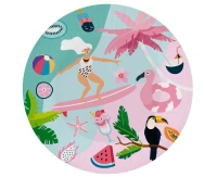 Talerzyki papierowe Kolekcja Summer - Let''s Party (surfing), 18 cm/ 6 szt. KK