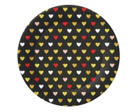 Talerzyki papierowe Kolekcja XOXO (czarne), 18 cm/ 6 szt. KK