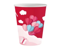 Kubeczki papierowe Kolekcja Love Is In The Air (czerwone), 250 ml/ 6 szt. KK