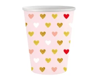 Kubeczki papierowe Kolekcja XOXO (różowe), certyfikat FSC, 250 ml/ 6 szt. KK