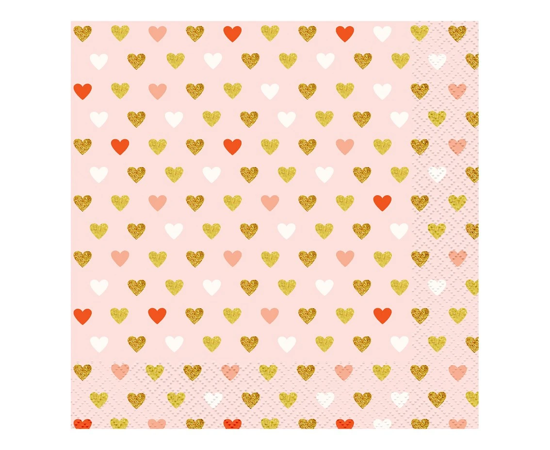 Serwetki Kolekcja XOXO (różowe), certyfikat FSC, 33x33 cm/ 20 szt. KK