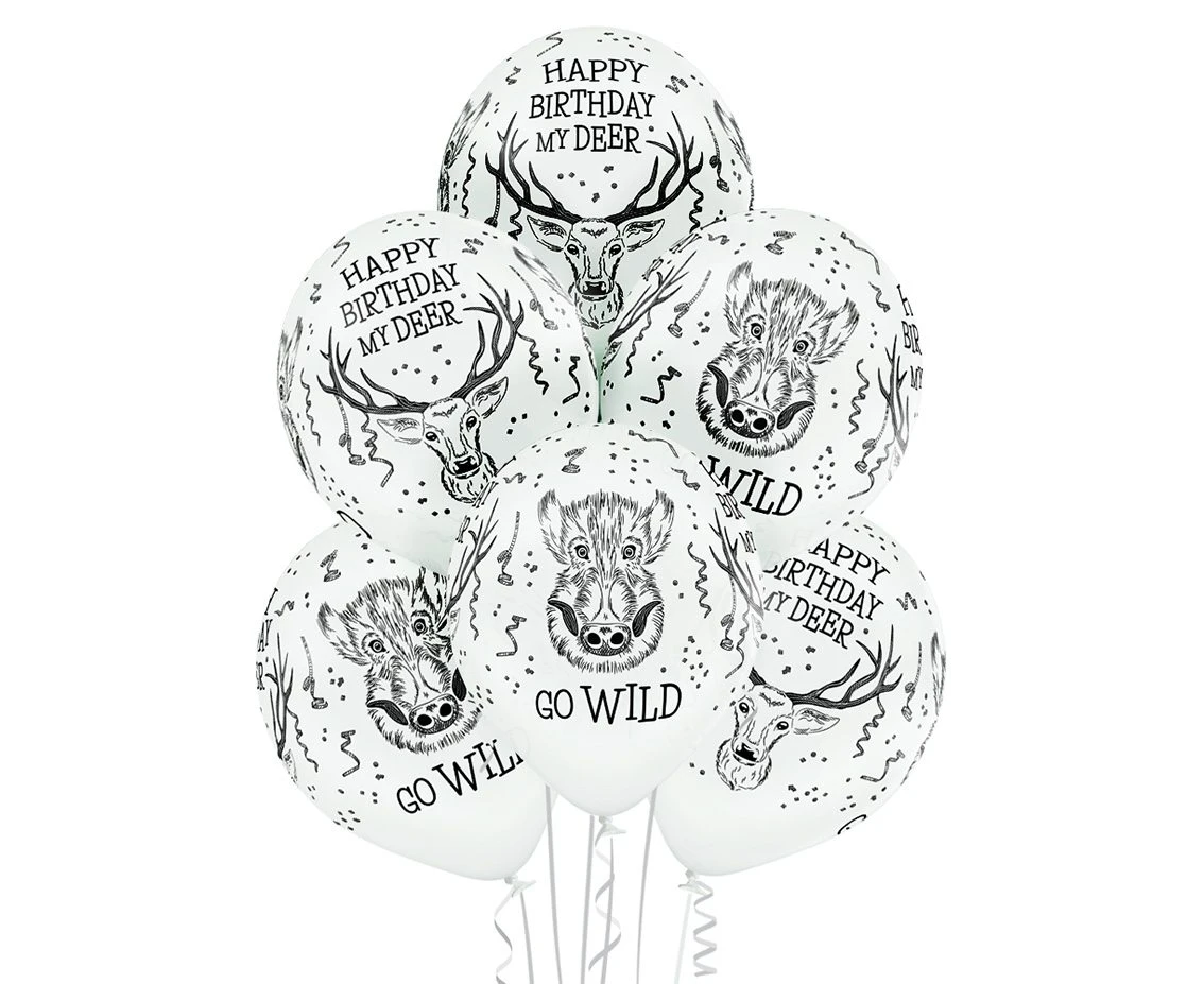 Balony Belbal 12", D11, leśne urodzinowe, 6szt. KK