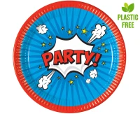 Talerzyki papierowe Boom Party, next generation, 23cm, 8 szt. (plastic-free) KK