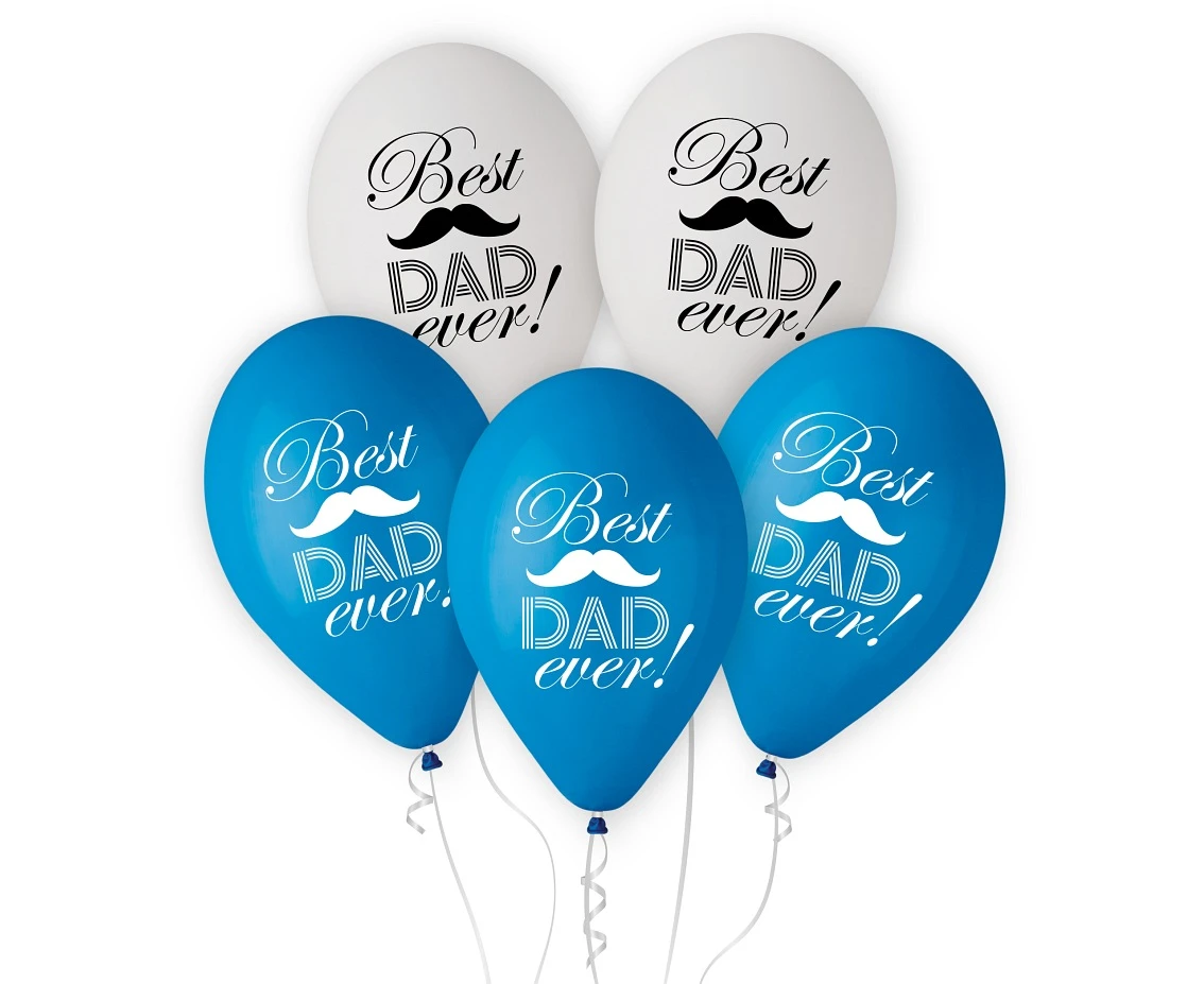 Balony Best Dad Ever, 12"/ 5 szt. KK