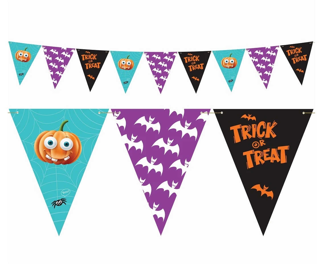 Girlanda papierowa Boo - flagi, 250 cm, 9 flag