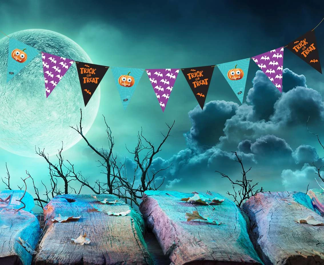 Girlanda papierowa Boo - flagi, 250 cm, 9 flag