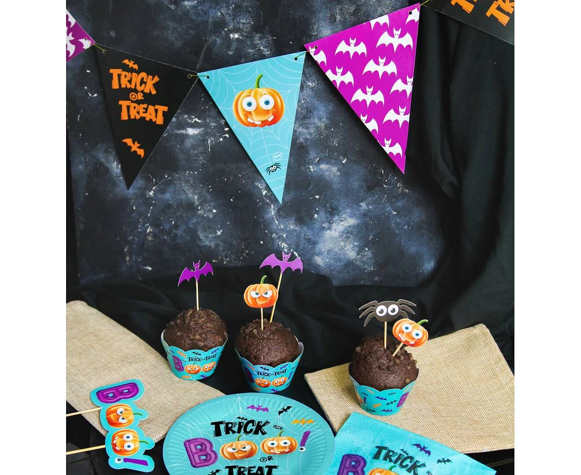 Girlanda papierowa Boo - flagi, 250 cm, 9 flag