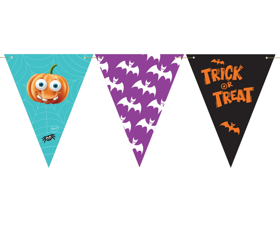 Girlanda papierowa Boo - flagi, 250 cm, 9 flag