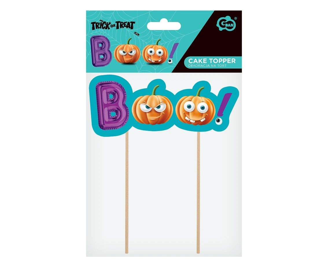 Dekoracja na tort Boo Dynie Halloween KK