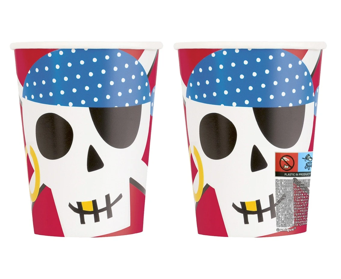 Kubeczki papierowe Ahoy Pirate, 266 ml, 8 szt. (sup label) KK