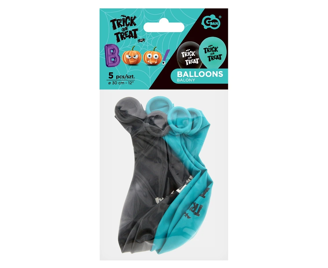 Balony Boo-Trick Or Treat, 12"/ 5 szt.