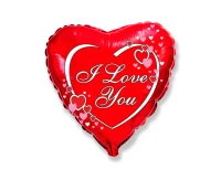Balon foliowy 9" FX - I Love You serca, niepakowany