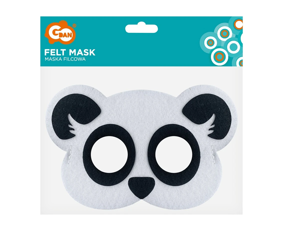 Maska filcowa Panda, 19x12 cm