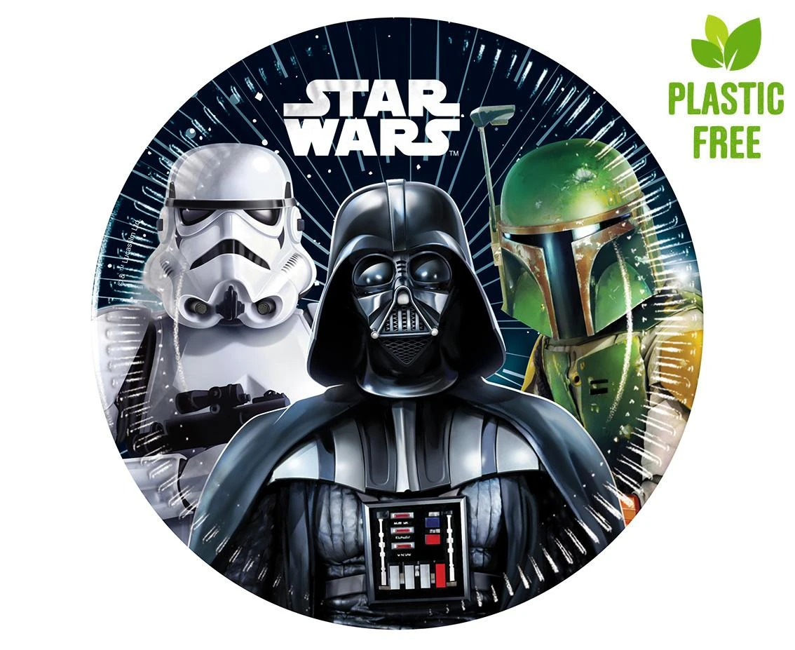 Talerzyki papierowe Star Wars Galaxy, next generation 20cm, 8 szt. (plastic-free), (papier FSC)