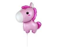 Balon foliowy 14" FX - Konik (różowy), niepakowany