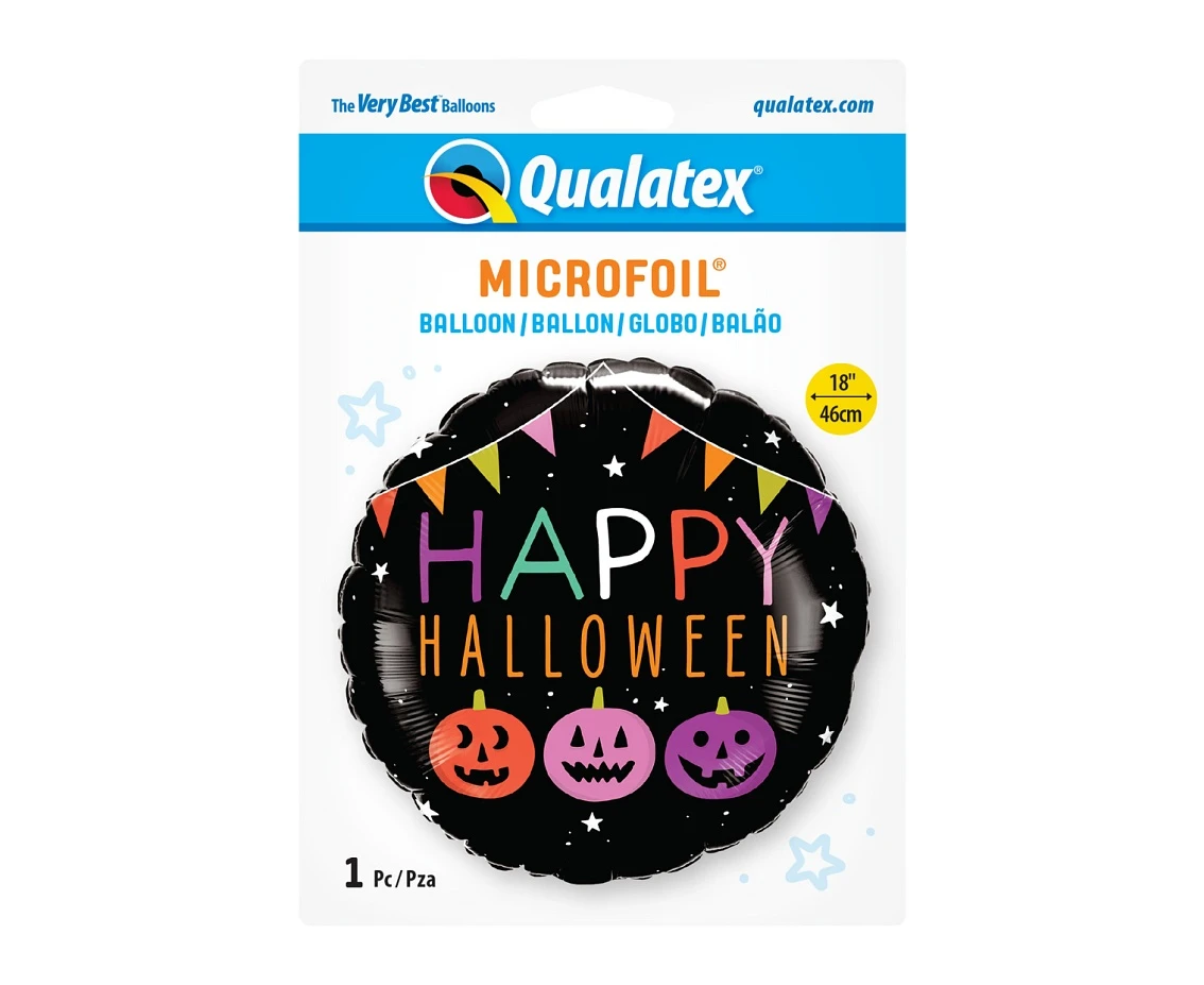 Balon foliowy 18" QL RND "Happy Halloween" (dynie i banery) KK