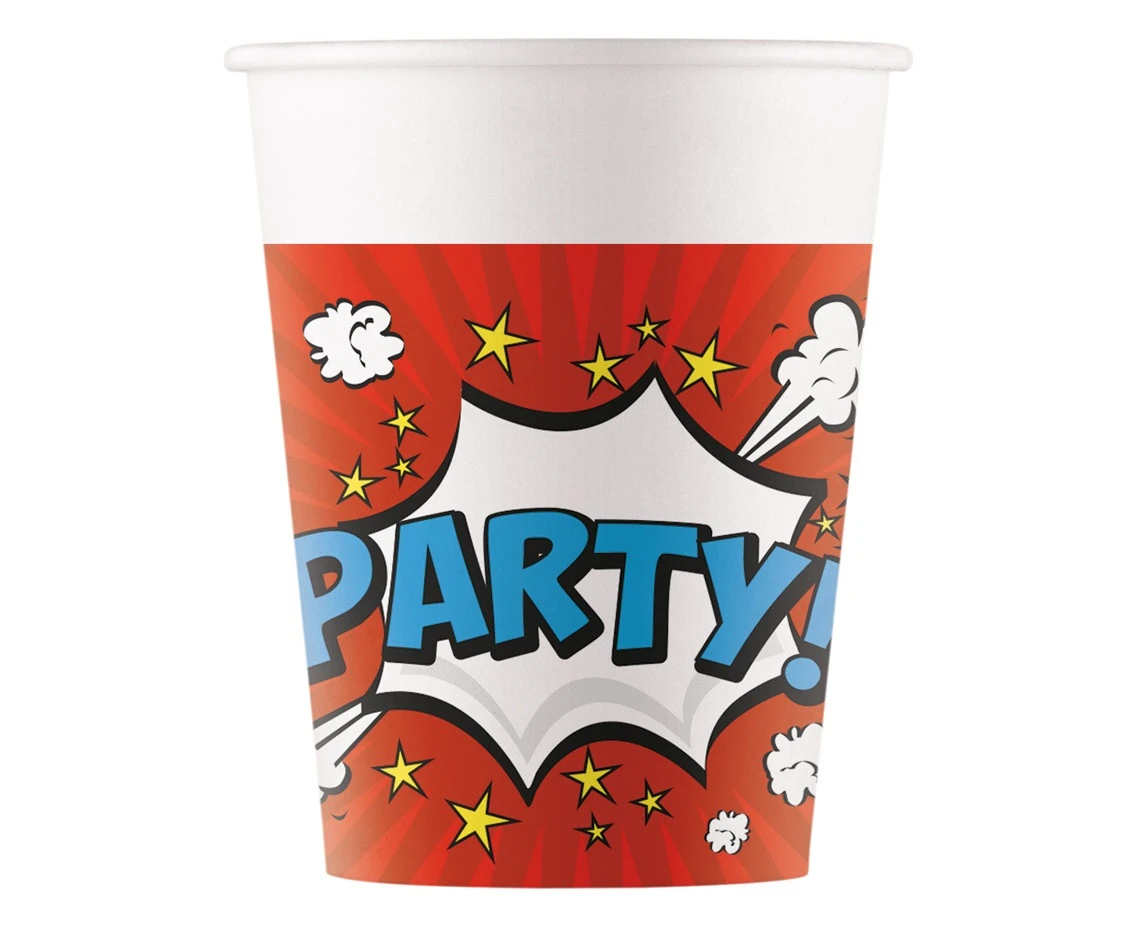 Kubeczki papierowe (WM) Boom Party, 200 ml, 8 szt. (SUP label) KK