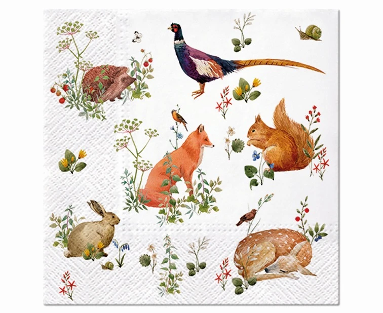 Serwetki papierowe Wild Forest Animals 33x33 cm / 20 szt.