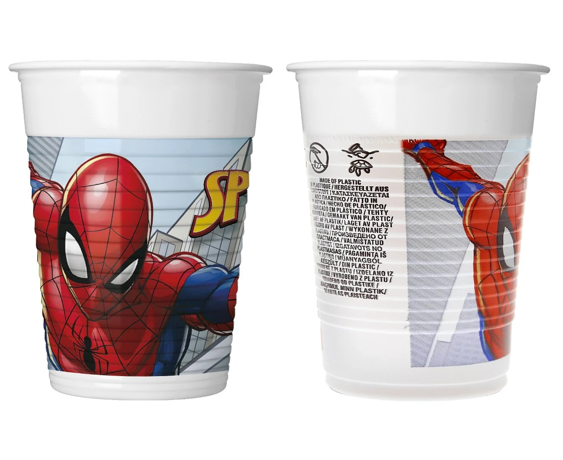 Kubeczki plastikowe (WM) Spiderman Crime Fighter, 200 ml, 8 szt. (SUP label) KK