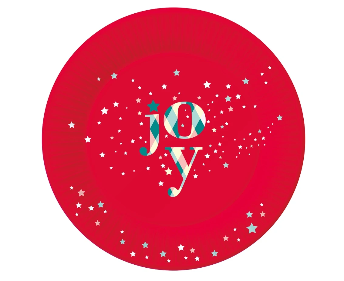 Talerzyki papierowe Joy, czerwone, 18 cm/ 6 szt. KK