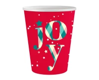Kubeczki pap. Joy, czerwone, 250 ml/ 6 szt. KK