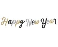 Girlanda papierowa B&C Happy New Year, brokatowa, 250 cm KK