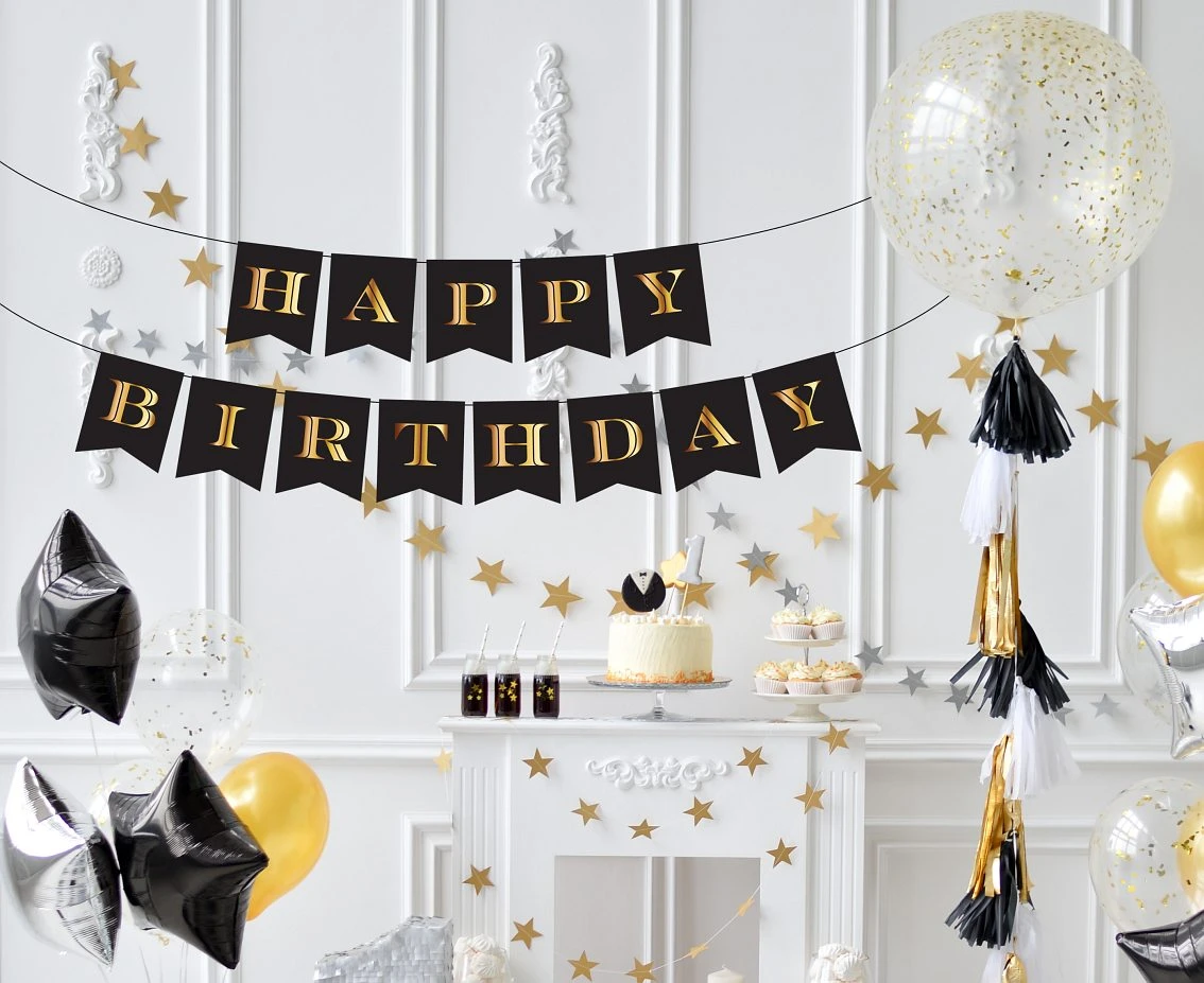 Girlanda papierowa Happy Birthday - B&G Party, 250 cm
