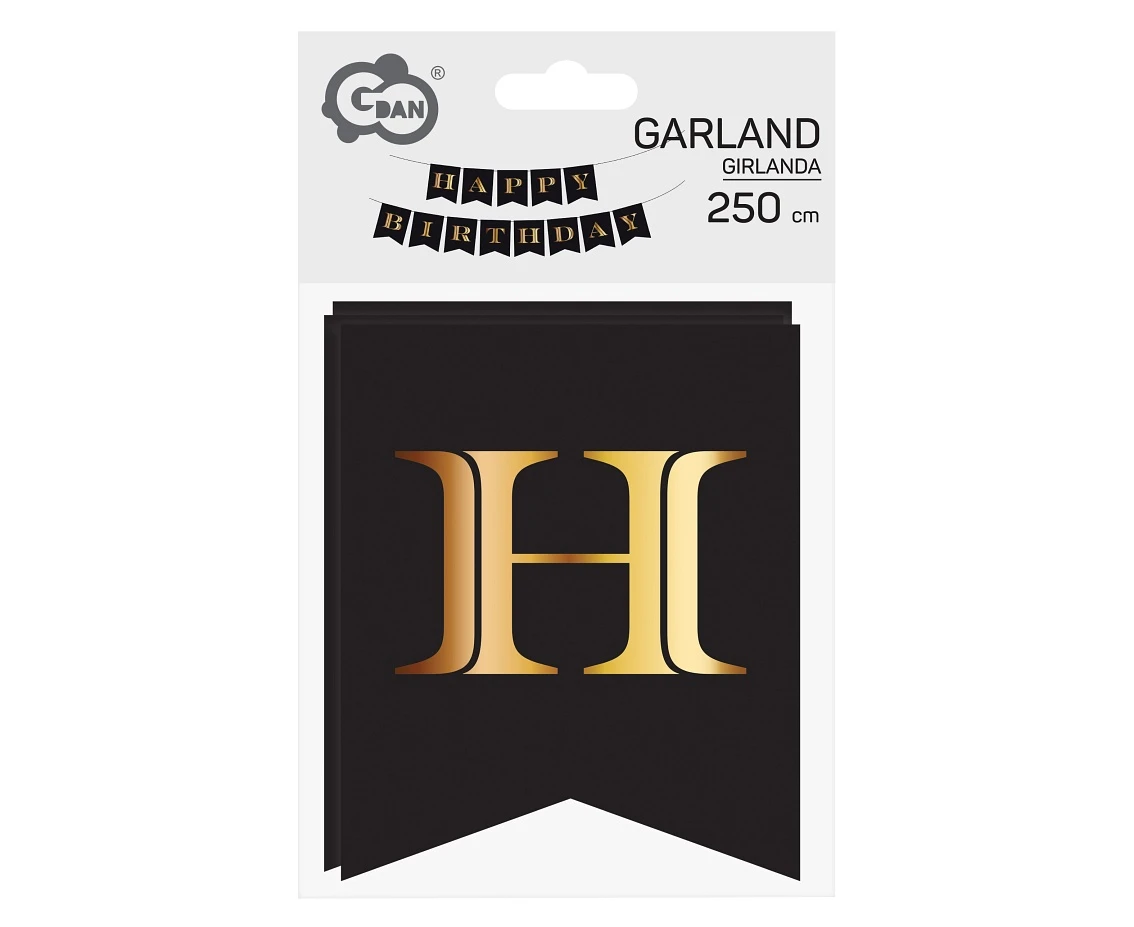 Girlanda papierowa Happy Birthday - B&G Party, 250 cm