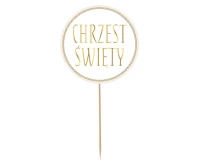 Dekoracja papierowa na tort Chrzest Święty, średnica 14 cm KK