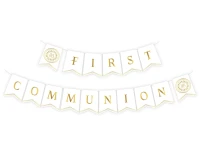 Girlanda papierowa First Communion, flagi 13.5x17.5 cm, 2x300 cm KK