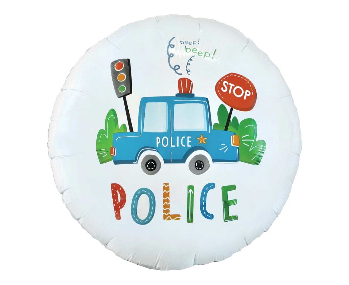 Balon foliowy Police, okrągły 18 cali KK