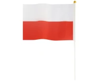 Polska flaga 30x45 cm, z patyczkiem 60 cm, 10 szt.