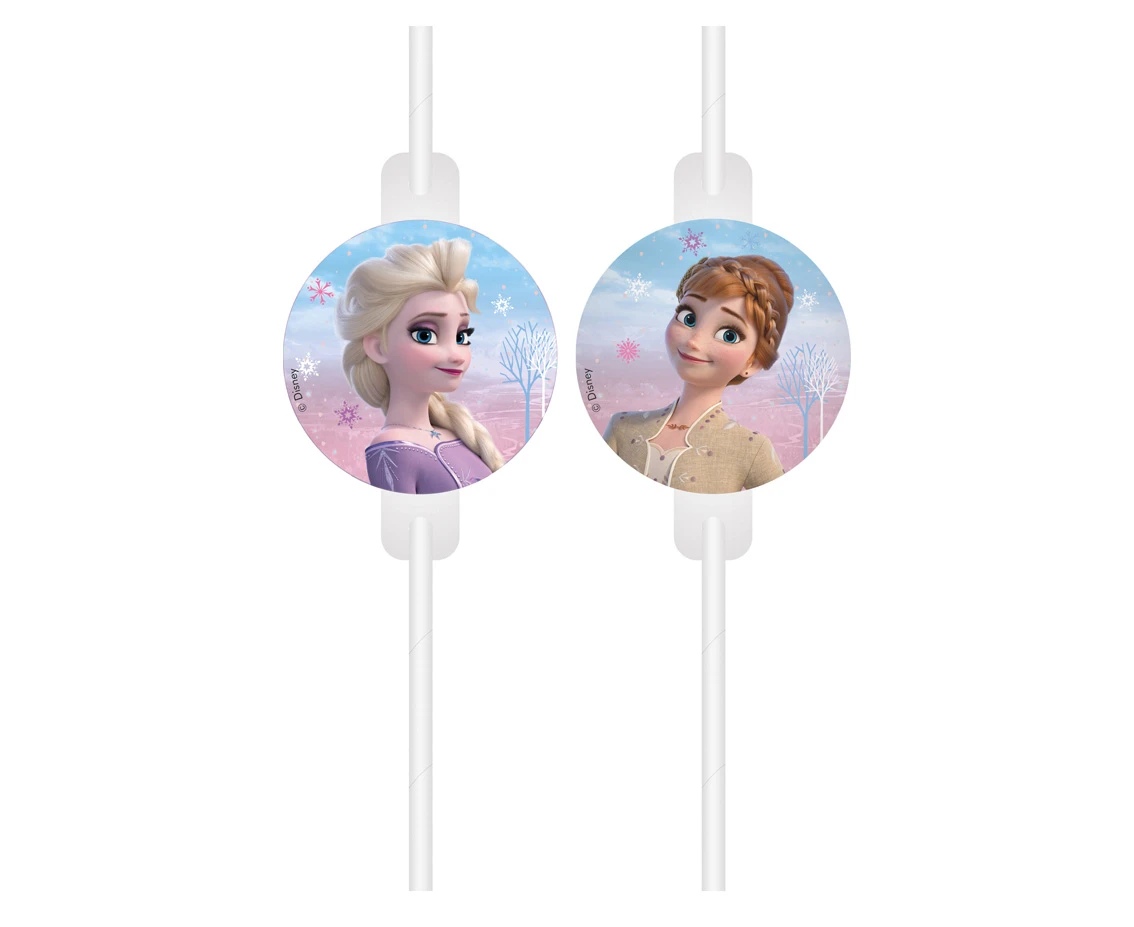 Rurki (słomki) papierowe z medalionem "Frozen 2: Wind Spirit", 4 szt. KK