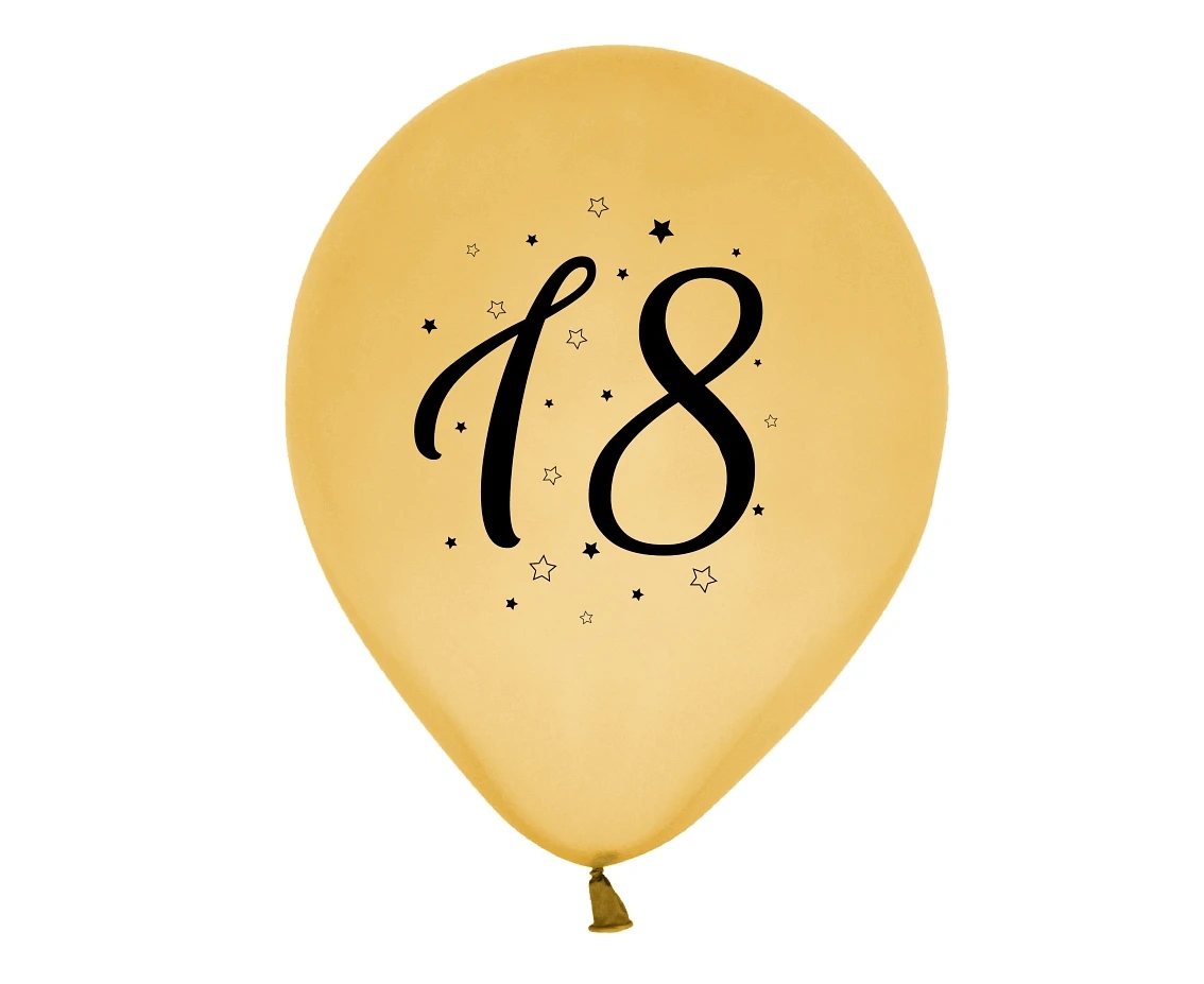 Balony 18, złote, 12 cali/ 5 szt.