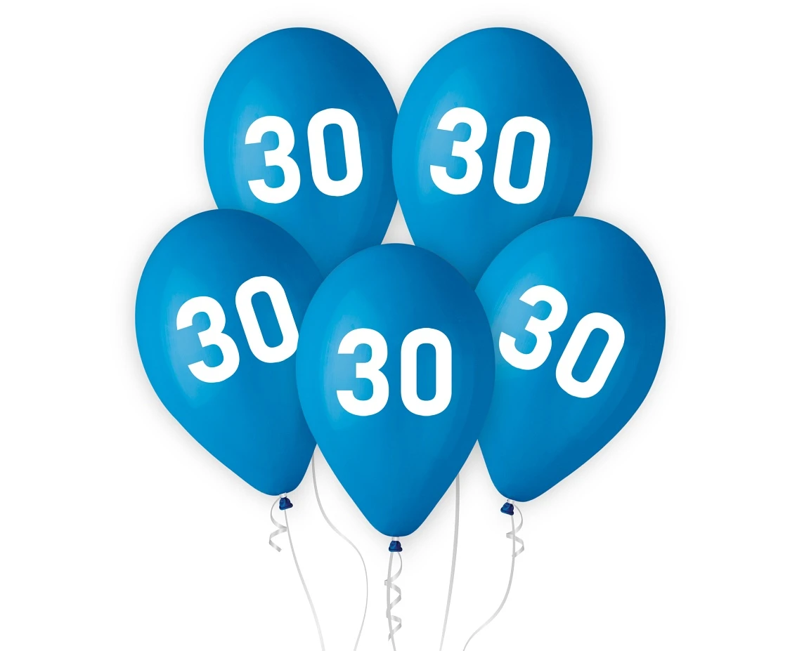 Balony 30, niebieskie, 12"/ 5 szt. KK