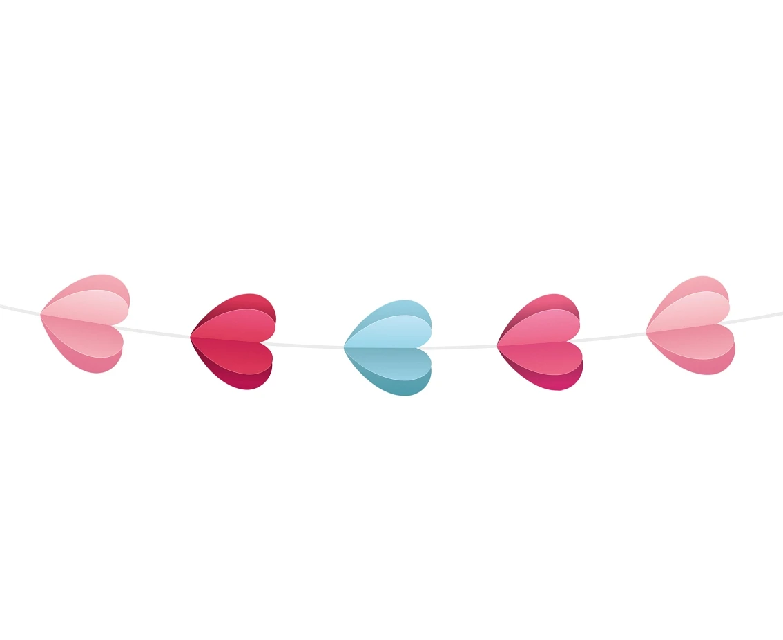 Girlanda papierowa Love is in the air - Serduszka 3D, 200 cm KK