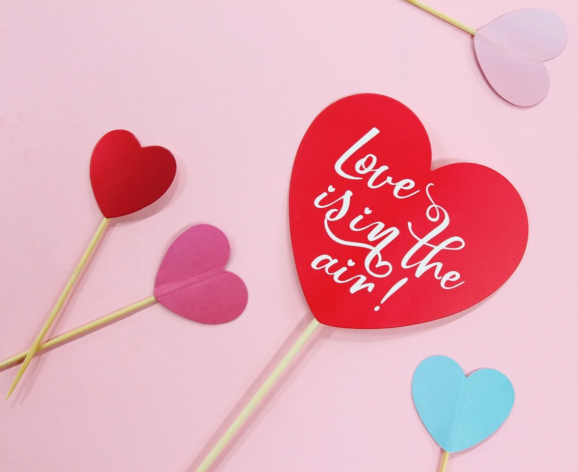 Pikery Love is in the air - Serduszka 3D, 6 szt.