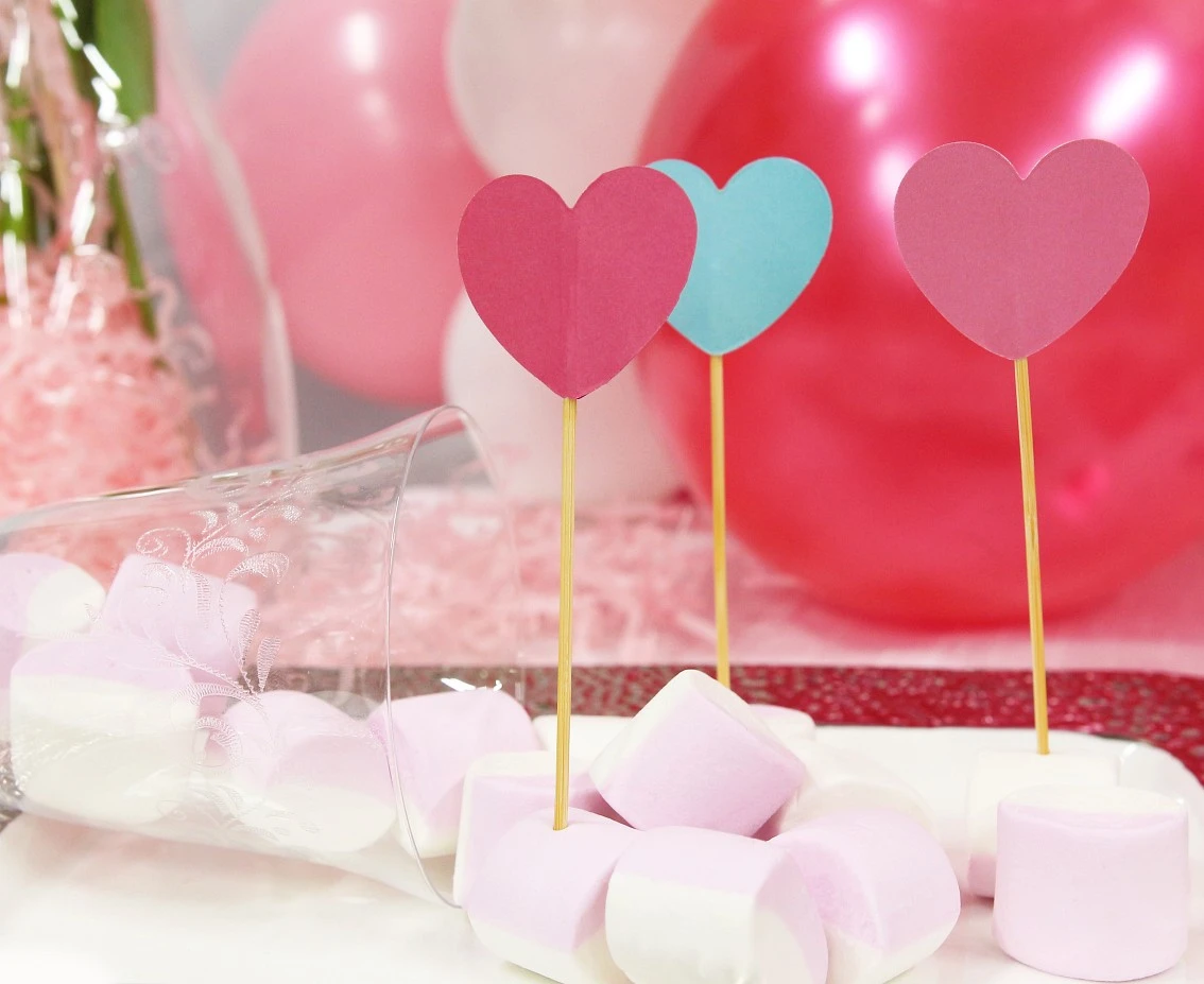Pikery Love is in the air - Serduszka 3D, 6 szt.