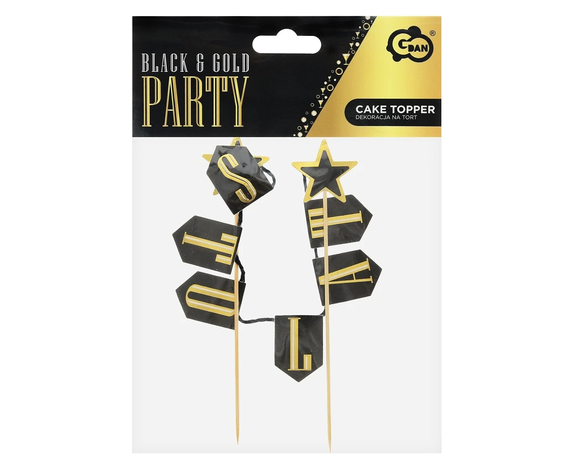 Dekoracja pap. na tort B&G Party - Sto Lat, flagi